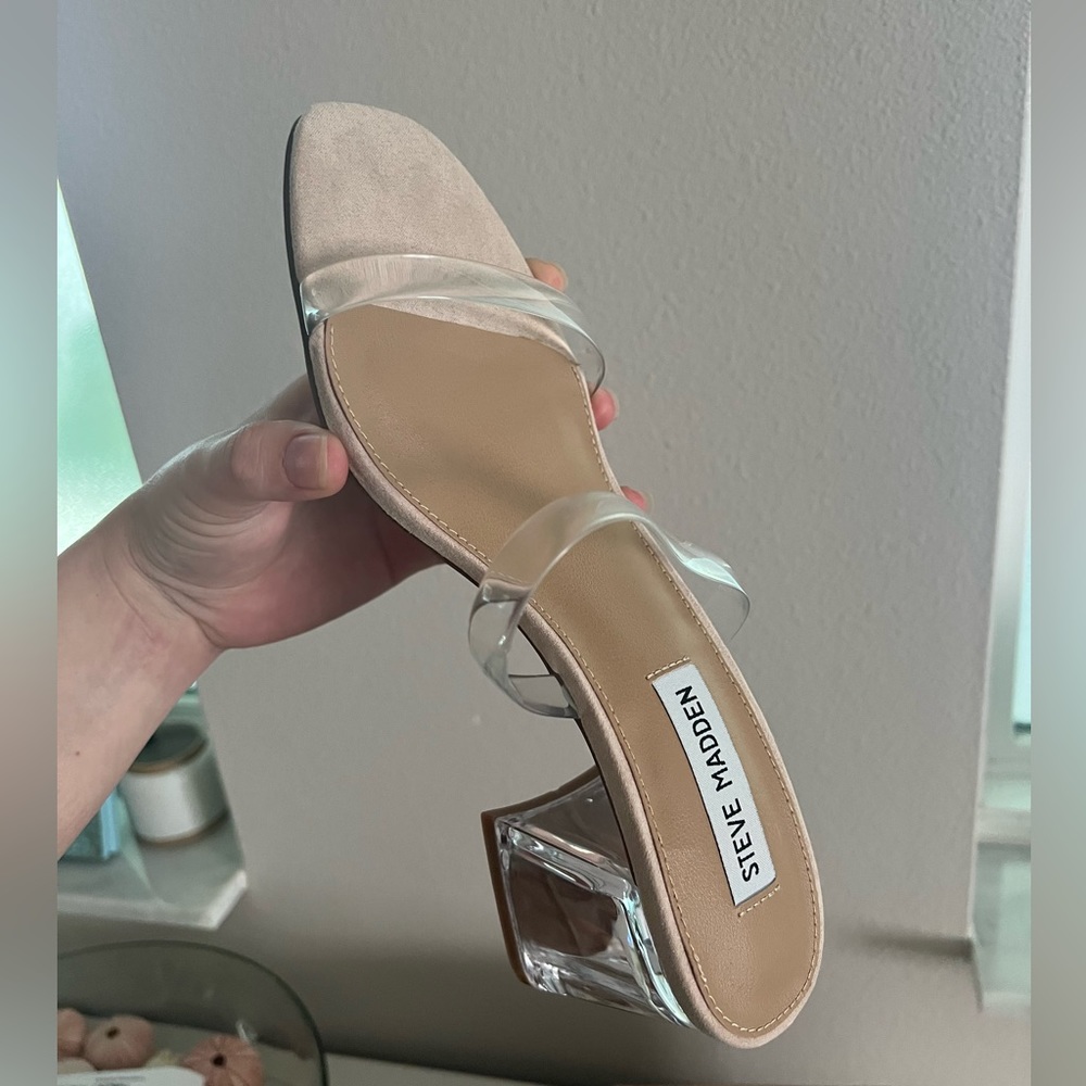 Clear Strap Steve Madden Slip On Heels